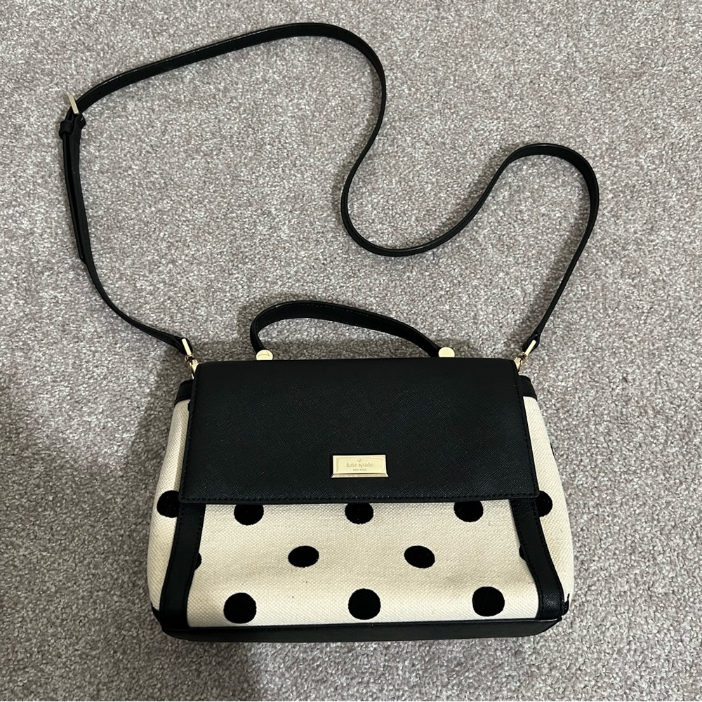 Kate Spade Polka Dot Purse with handle and strap